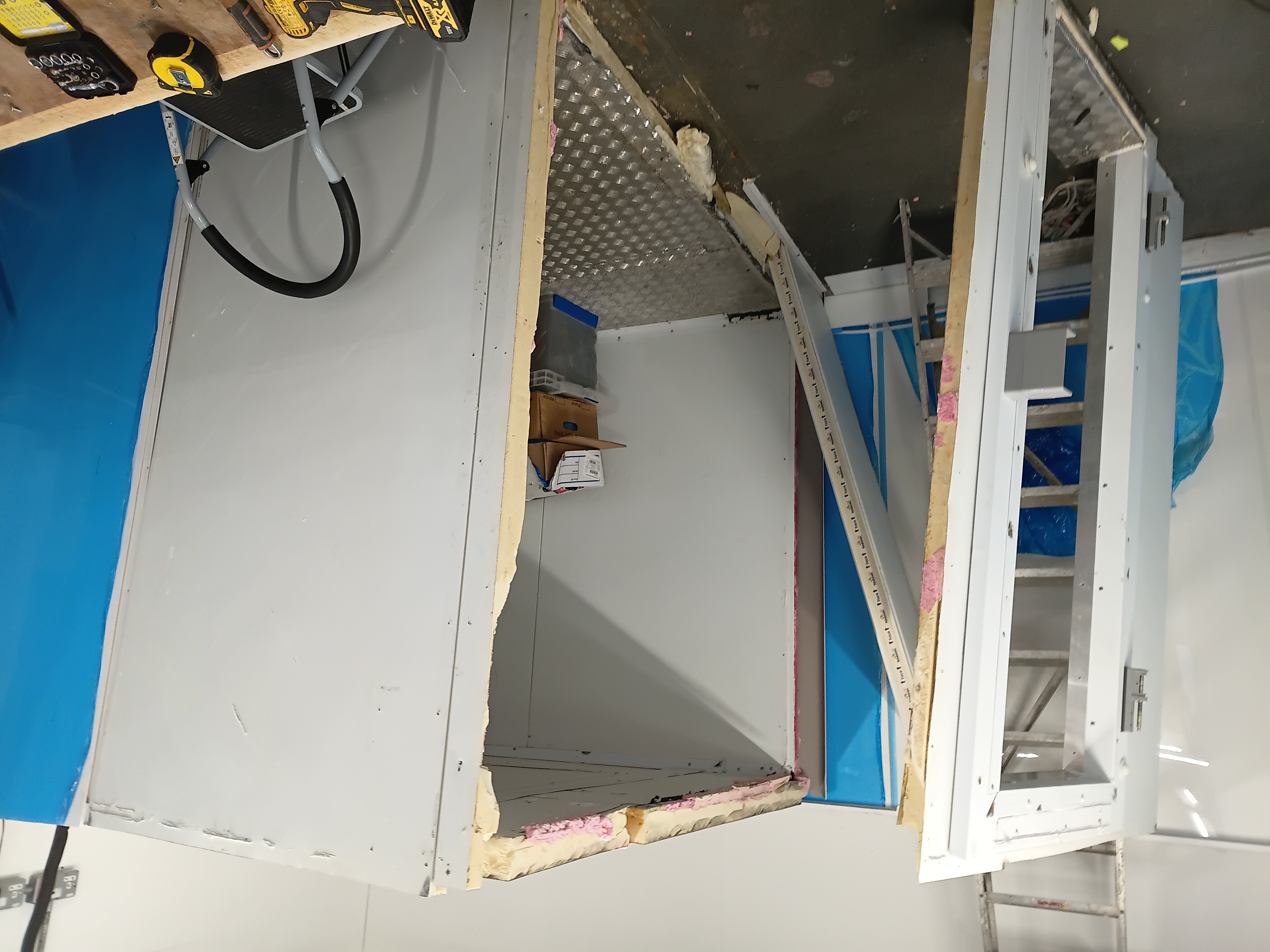 Cold room extension and freezer room build in progress